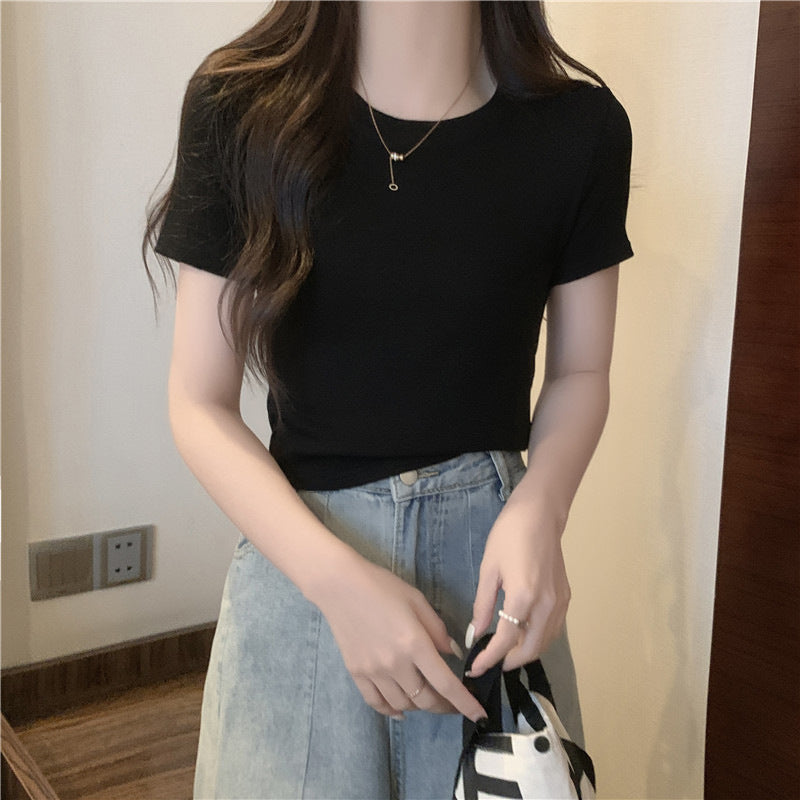 Femme Soft-Cotton Rundhals T-Shirt Stilla