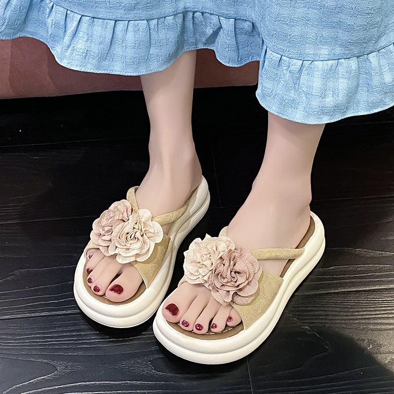 Dame Plateau-sandaler med floral dekoration og dæmpende sål Stilla