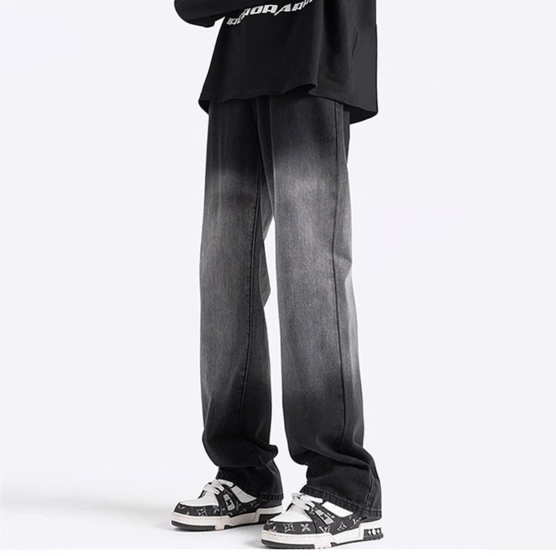 Herrer bred højskårne jeans med trendy Ombre-effekt Stilla