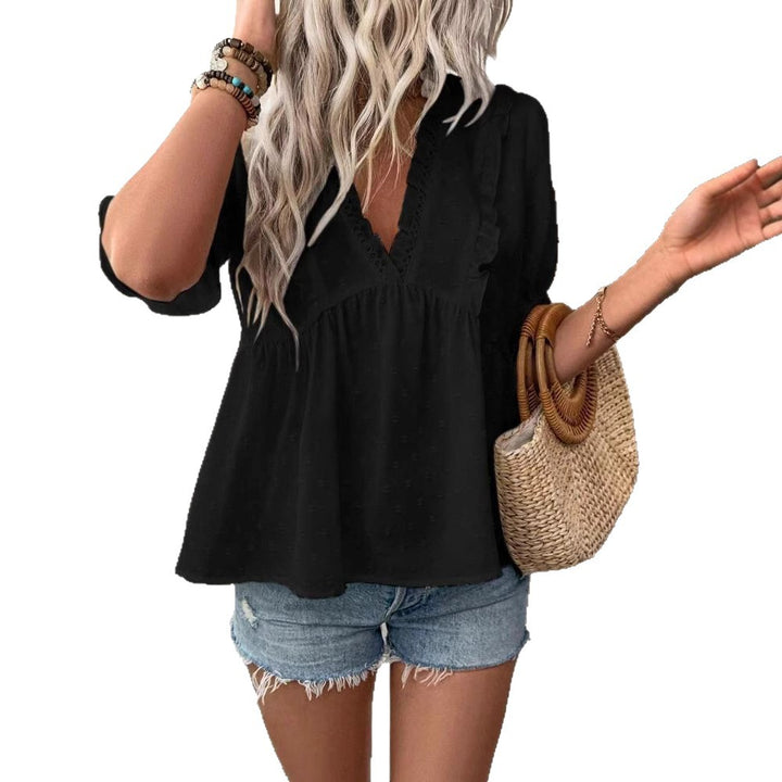 Dame Rynket Bomuldsbluse Stilla