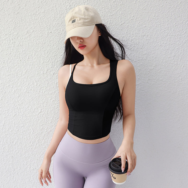 Dame Sporty Crop-Top med åndbart materiale og tætsiddende design Stilla