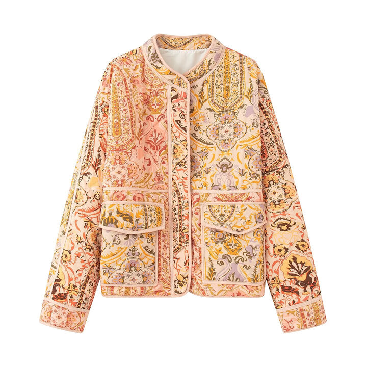 Damer quilted blomster mønster jakke Stilla