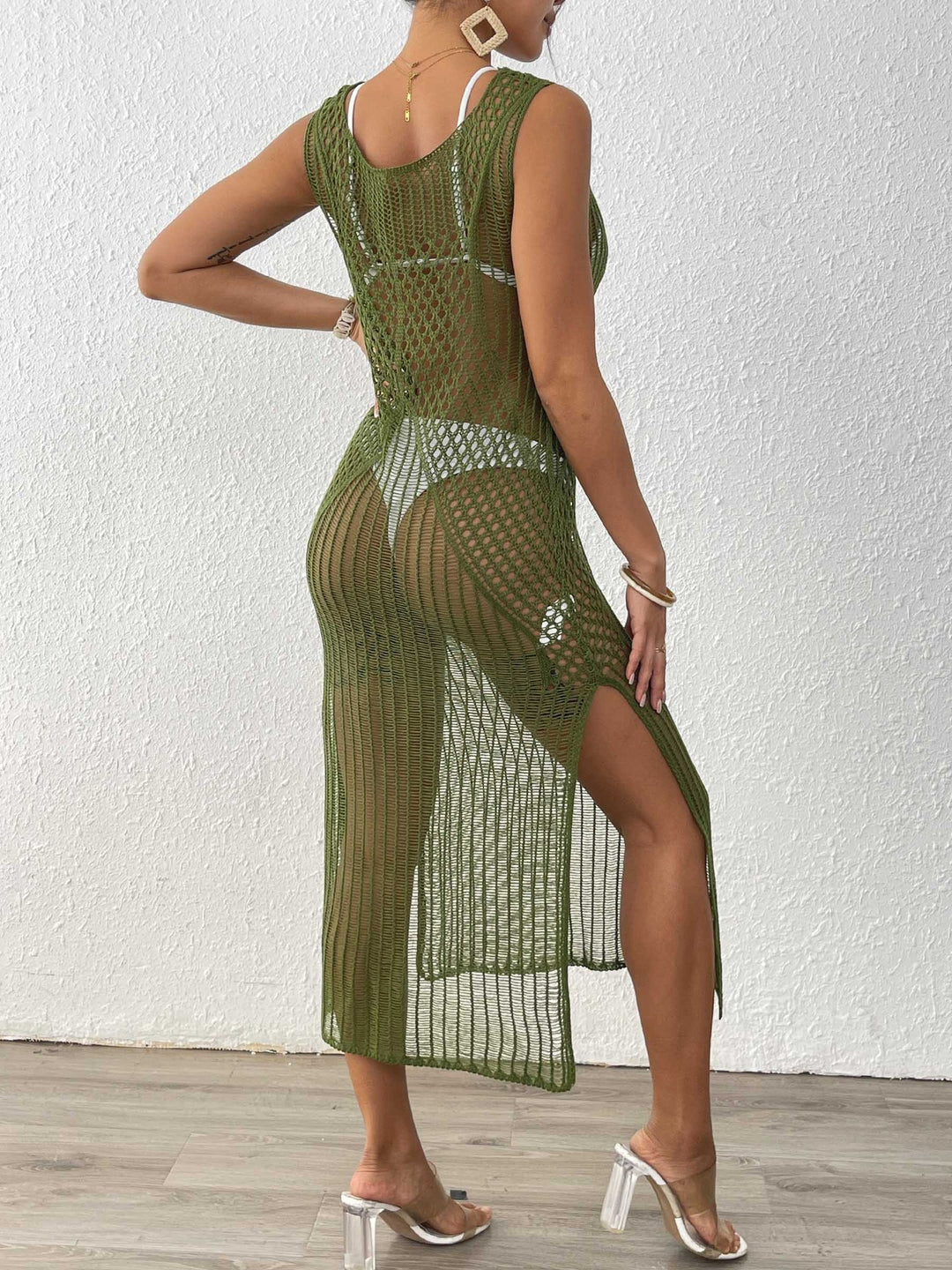 Frau Strappy Mesh Strandovergangskjole Stilla