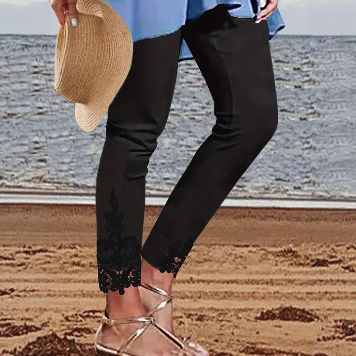 Dame elegante leggings med spidsbesætning Stilla