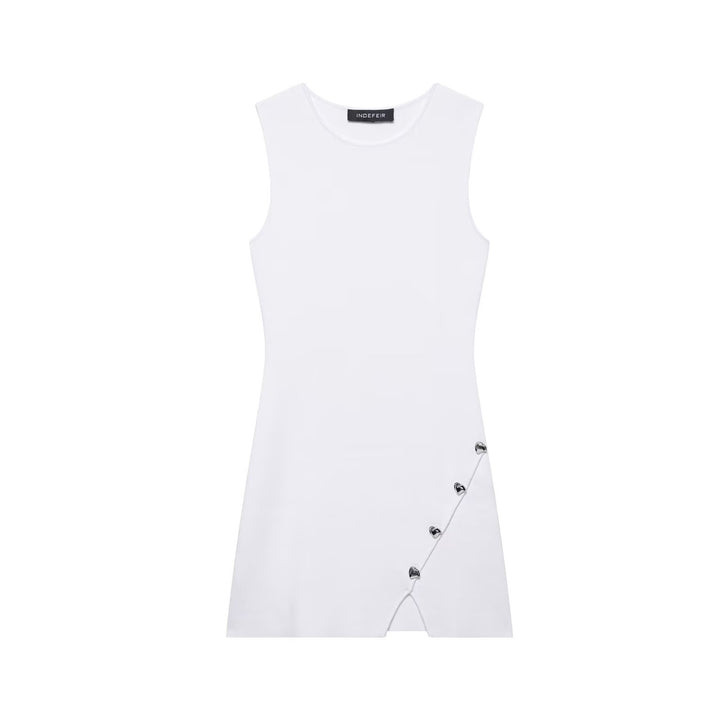 Femme Asymmetrisk Kort Kjole med Dekorative Accenter Stilla