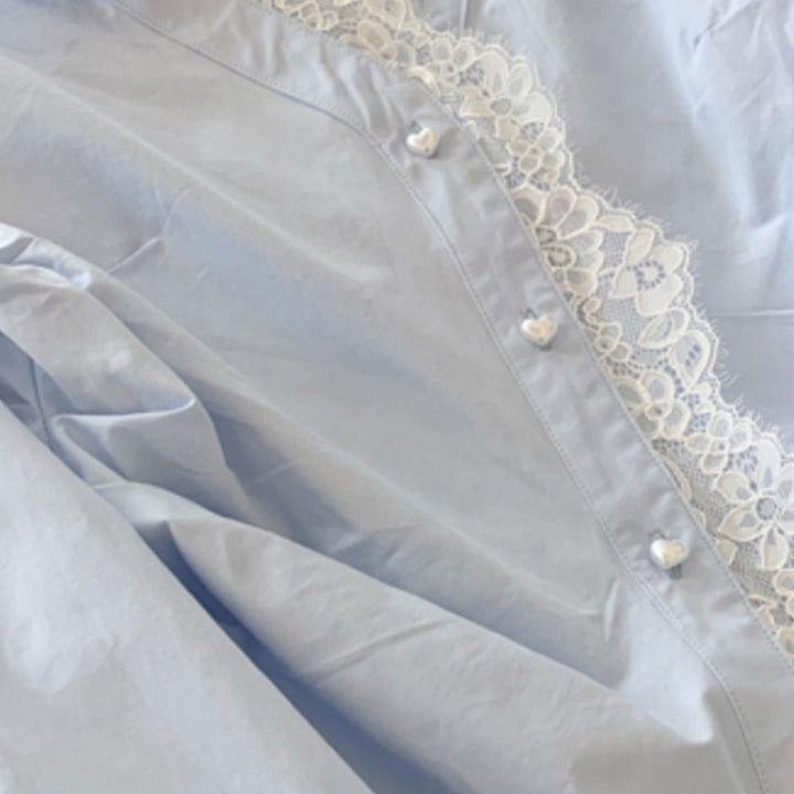 Femme Elegante Spidsedekoration Bluse Stilla