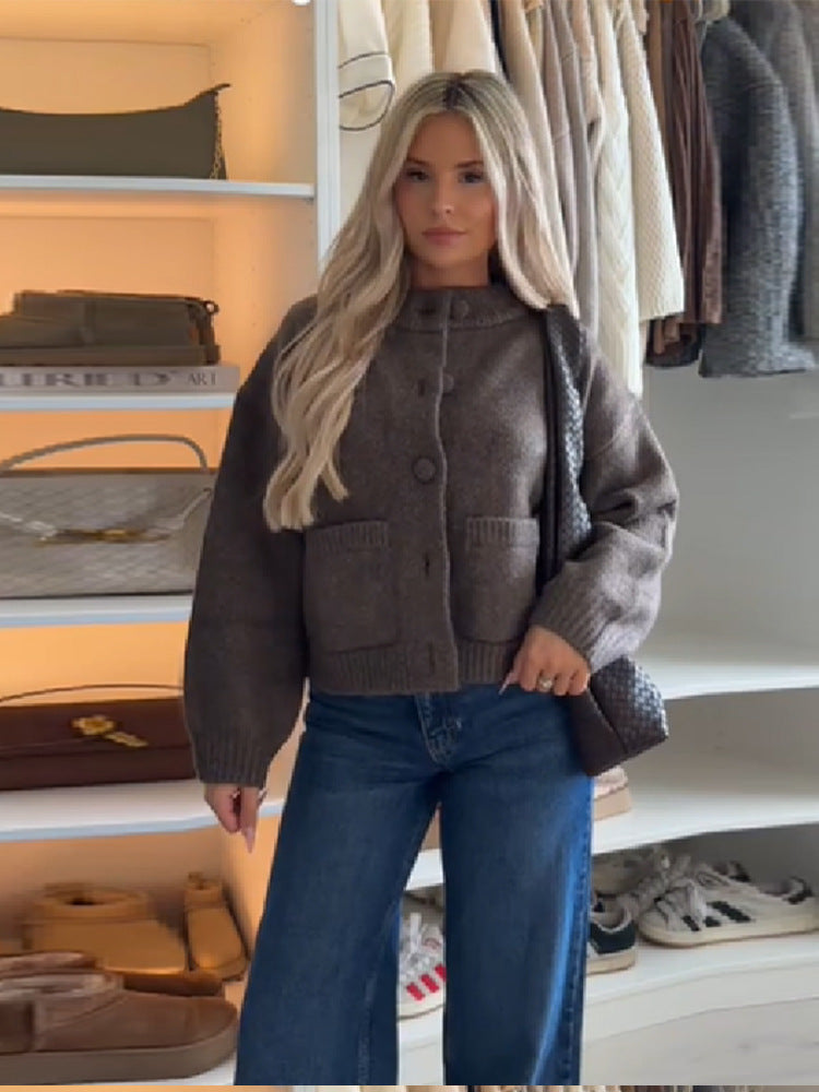 Kvinders Komfortable Cardigan med Store Lommer Stilla