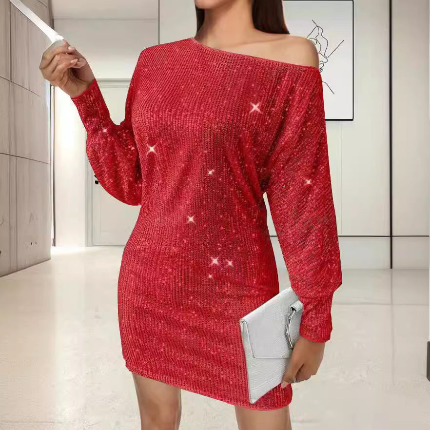 Dame Off-Shoulder Textureret Mini-Kjole Stilla