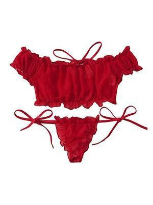 Kvinder Off-Shoulder Ruffle Undertøj Sæt Stilla