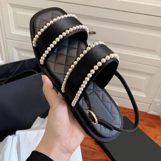 Dame Elegant Perleaccent Slide Sandaler Stilla