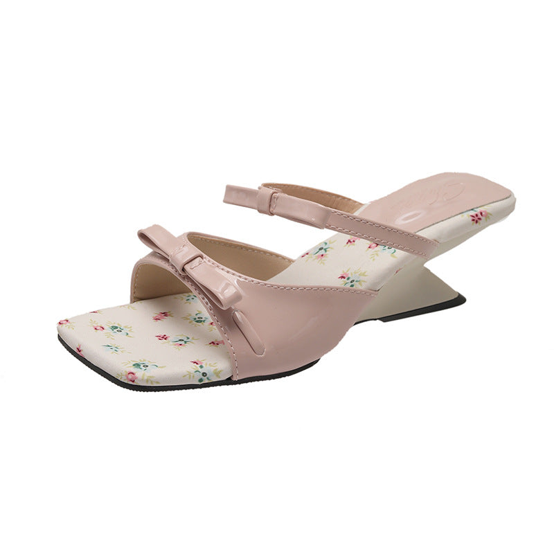 Dame elegante åbne tå sandaler med dekorativt sløjfedetalje Stilla