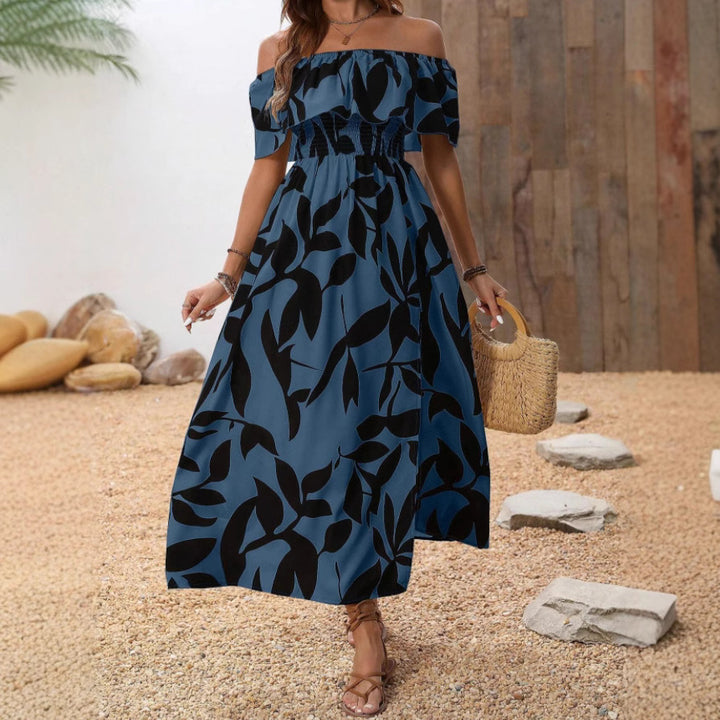 Dame Maxikjole med off-shoulder design og blomster mønster Stilla
