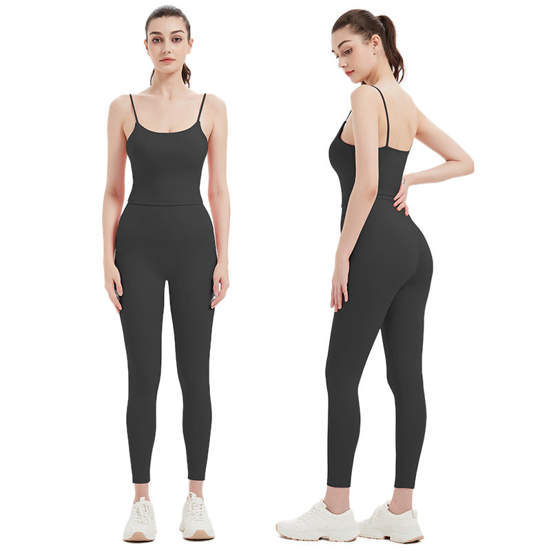 Dame Sporty Sæt med stropløs Top og højtaljede Leggings Stilla