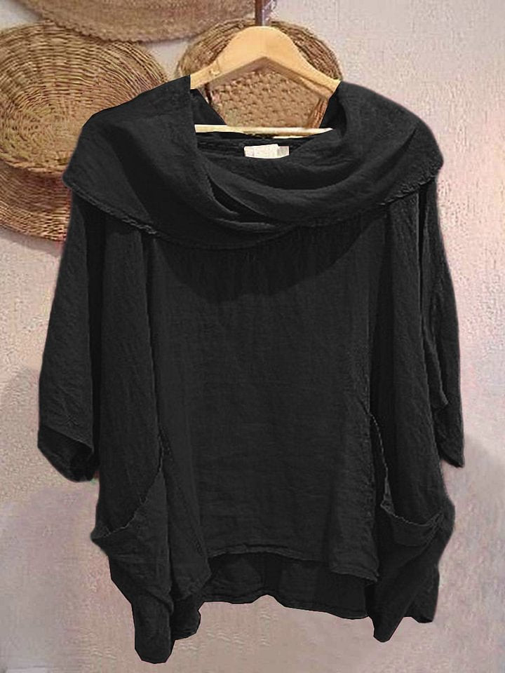 Damer Oversize Bluse med generøs krave Stilla