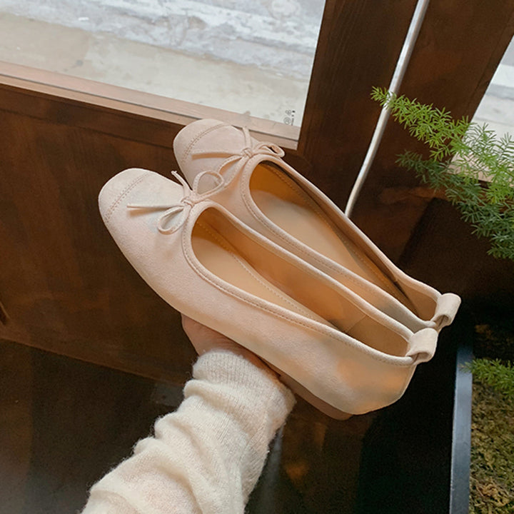 Femme Behagelig Suedes Ballerinas med Sløjfedetail Stilla