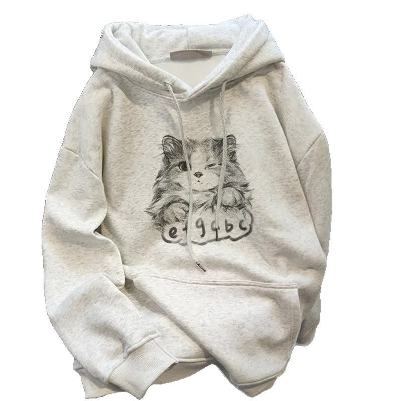 Kvinders hoodie med sødt dyremotiv Stilla