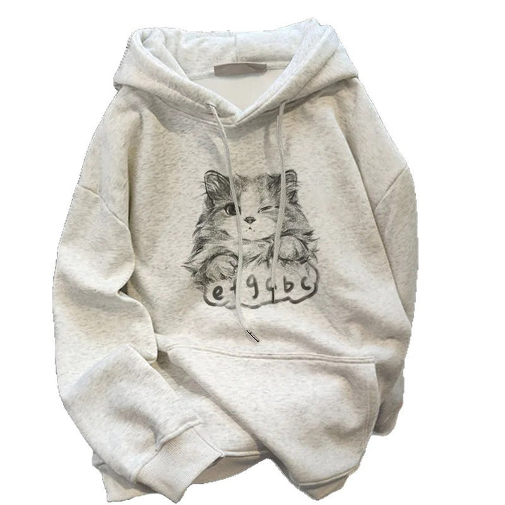 Kvinders hoodie med sødt dyremotiv Stilla