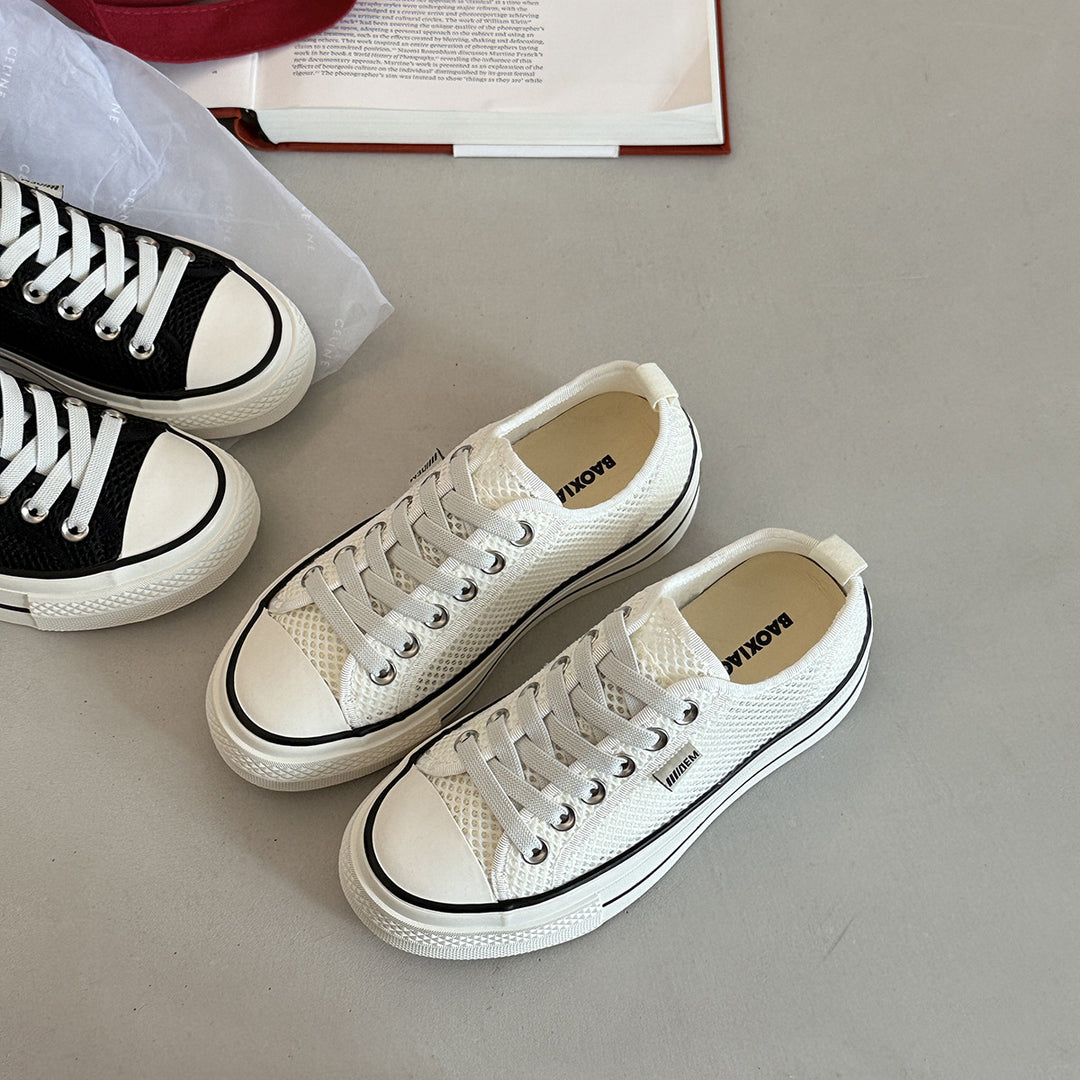 Damer åndbare mesh snørresneakers med stilfuld sål Stilla