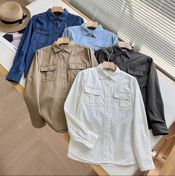 Kvinder casual skjorte bluse med praktiske brystlommer Stilla