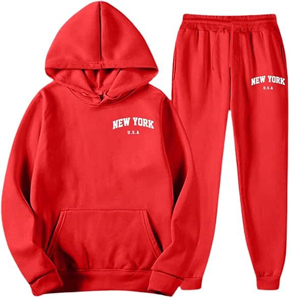 Dame Hooded Sweat Suit med høj kvalitet materiale og moderne bogstaver Skovae