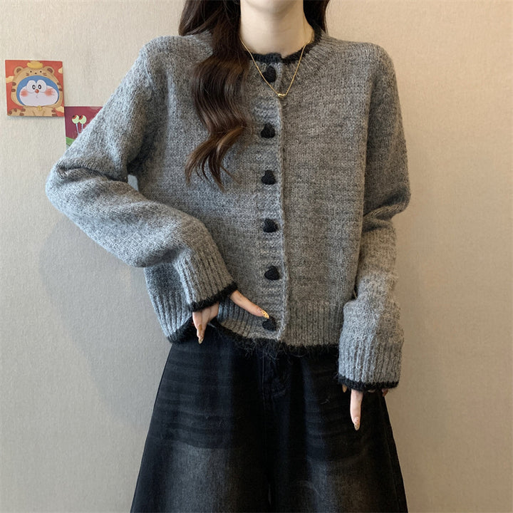 Damer cardigan med hjerteknapper Stilla