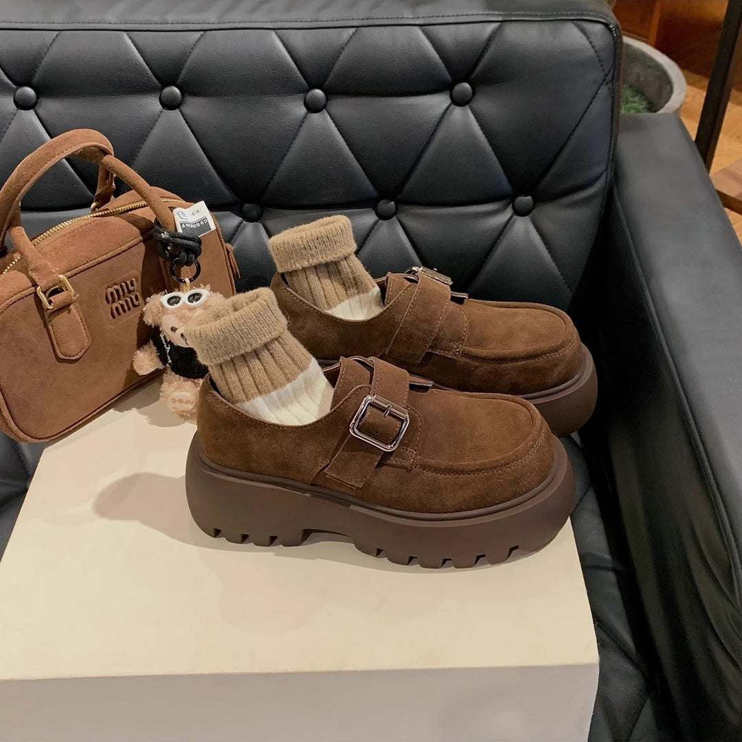 Femme Chunky Platform Sandaler med dekorativ spænde Stilla