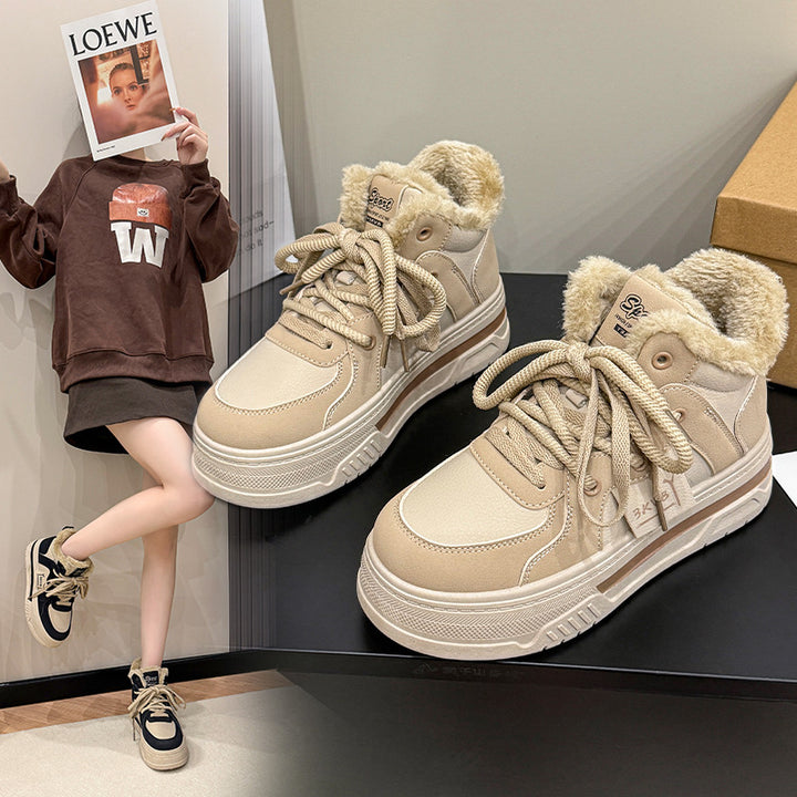 Dame Høje foret Sneakers med fluffy krave og slidstærkt overdækning Stilla