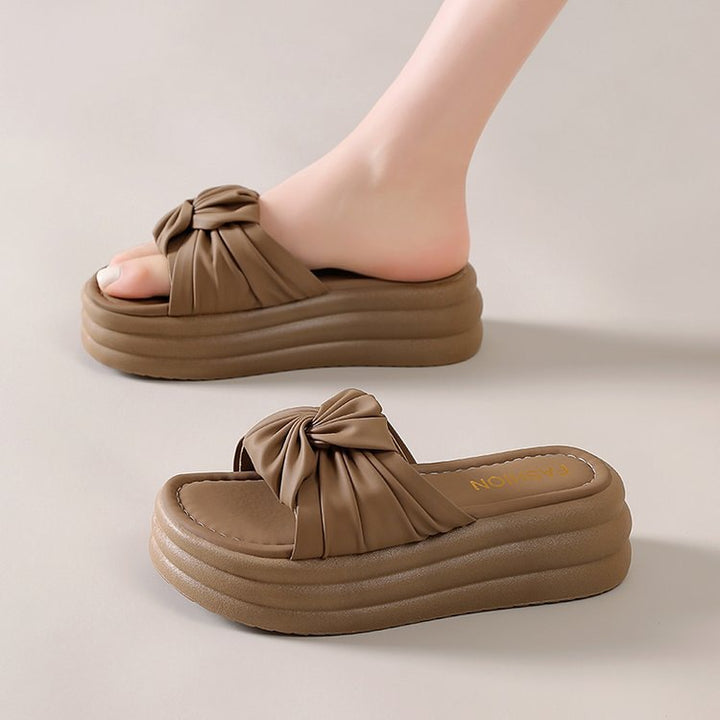 Dame elegante platform-sandaler med moderne knude-design og polstret sål Stilla
