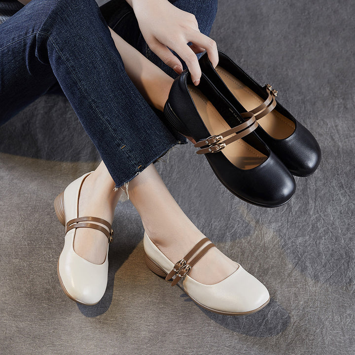 Dame Elegante Mary Jane Ballerinas med spændeaccent Stilla