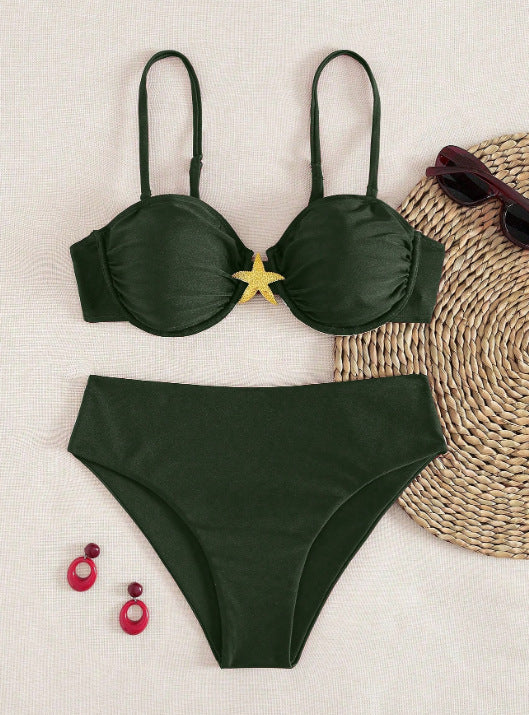 Dame Balconette-Bikini med dekorative stjerner Skovae
