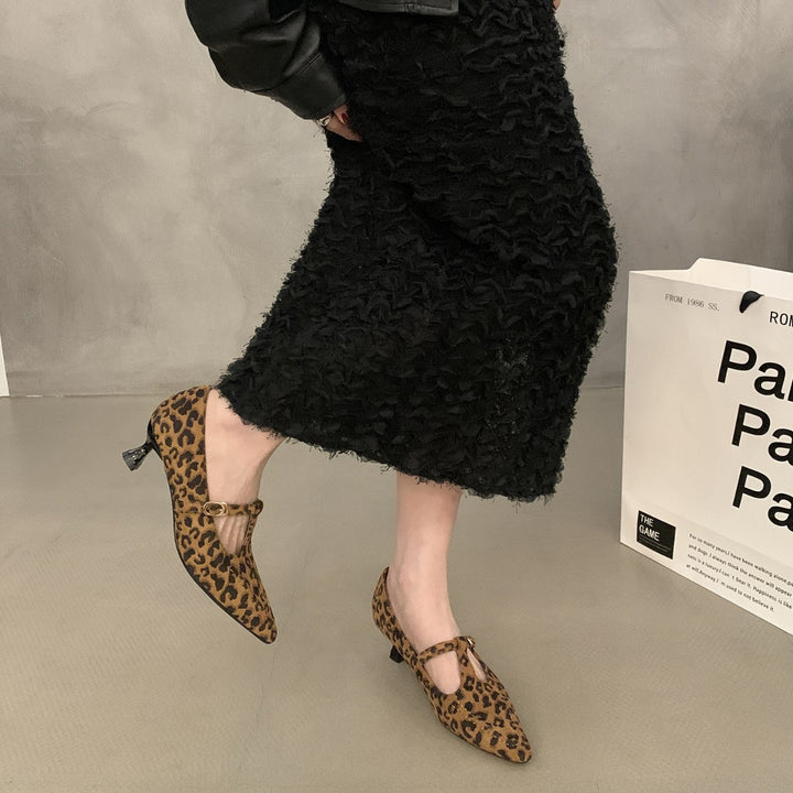 Dame Elegant Spids-Tå Slingback-Pumps med smart T-rem-design Stilla