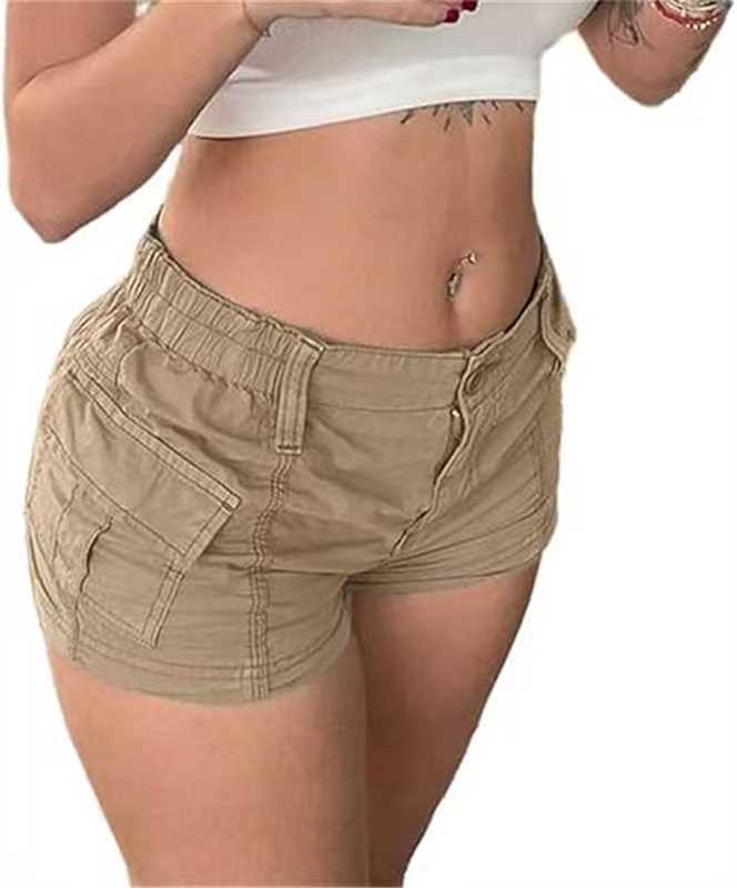 Dame komfortable cargo shorts med elastisk talje og praktiske lommer Skovae
