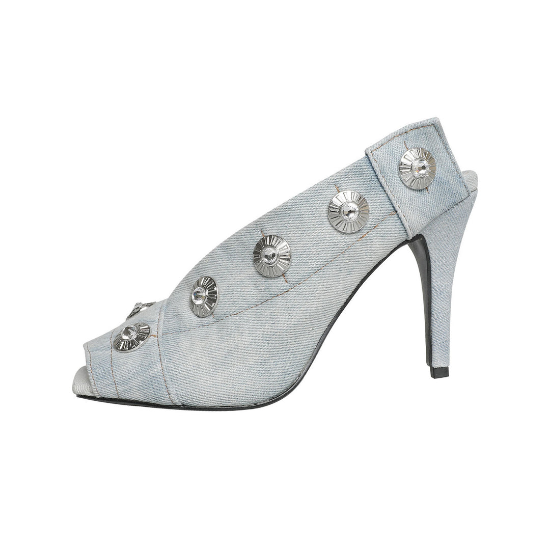 Dame Open-Toe Slingback-Højhælede med dekorative knapper Stilla
