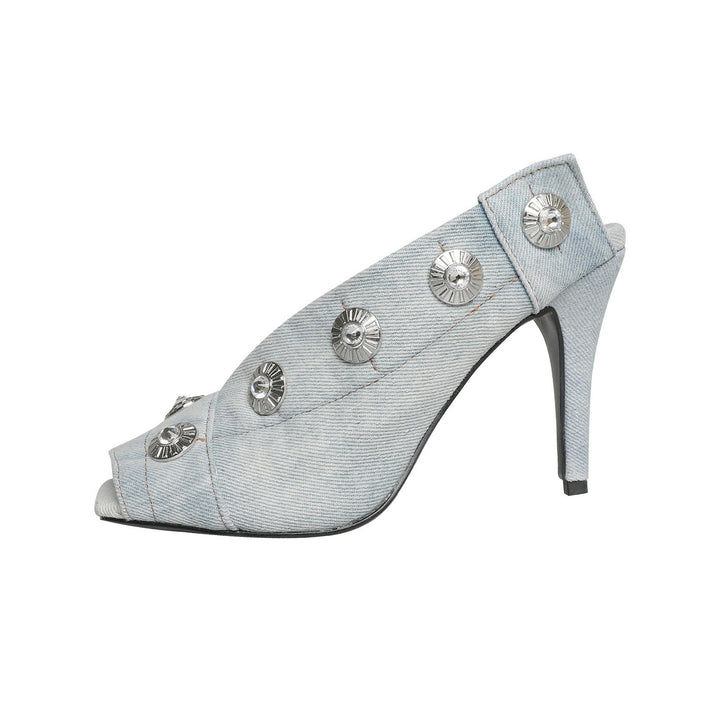 Dame Open-Toe Slingback-Højhælede med dekorative knapper Stilla