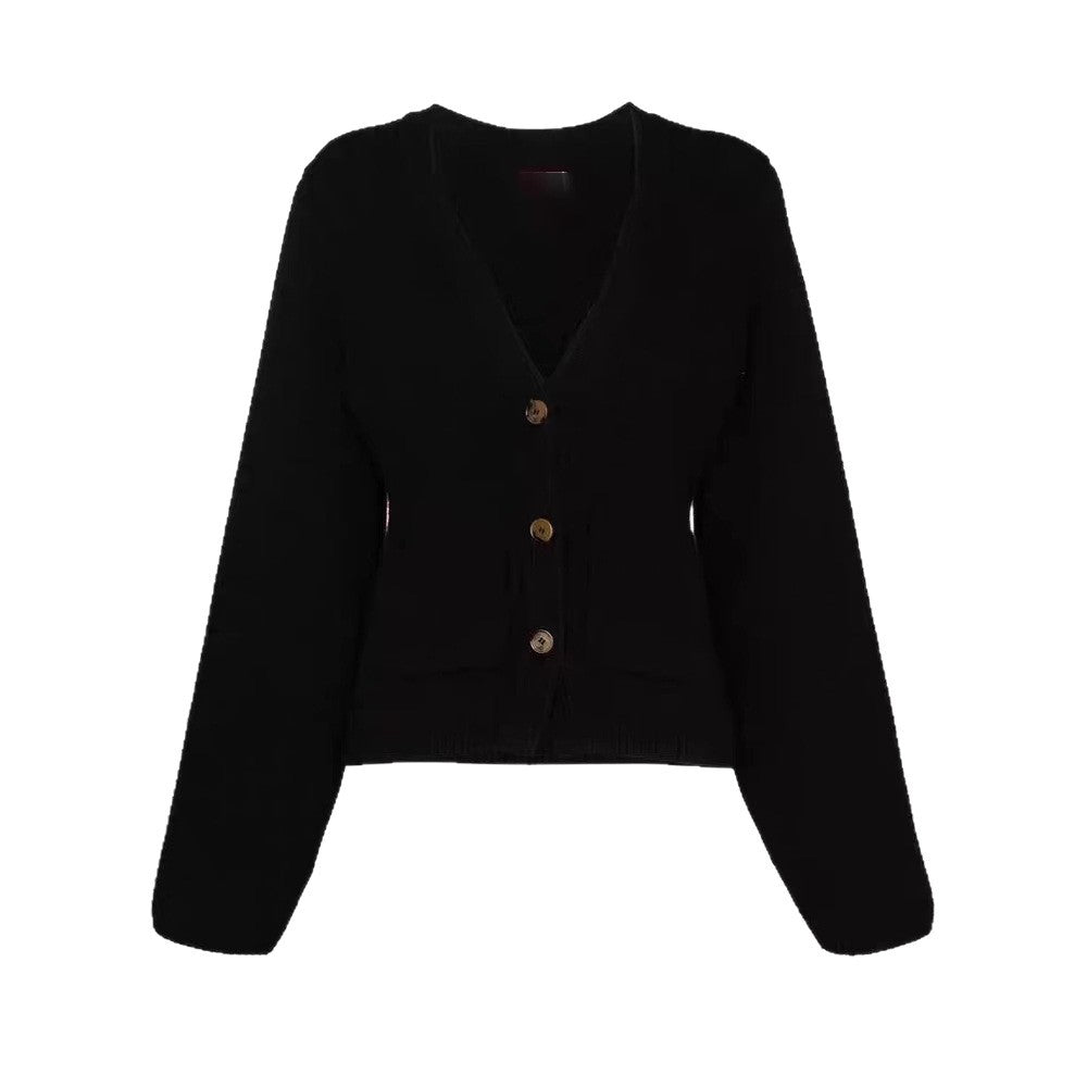 Kvinders cardigan med dyb V-hals og lommer Stilla