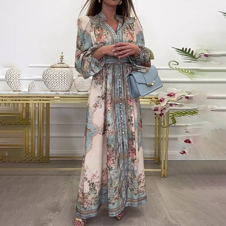 Damer Elegant Maxi Kjole med Blomster Motiver Stilla