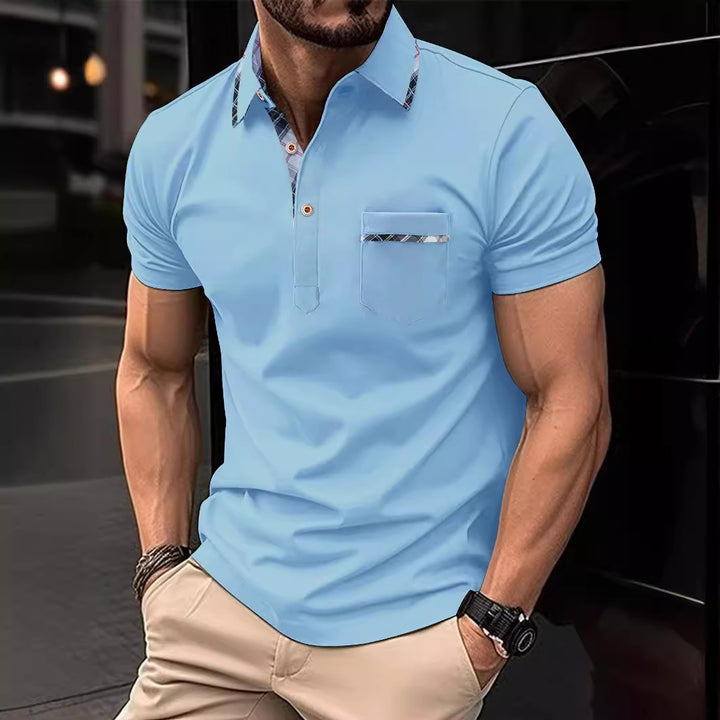 Herre poloshirt med moderne krave og praktisk brystlomme Stilla