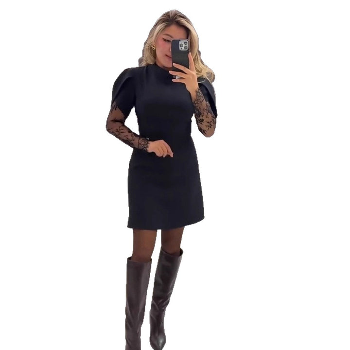 Kvinders elegante kjole med blonder og figursyet snit Stilla