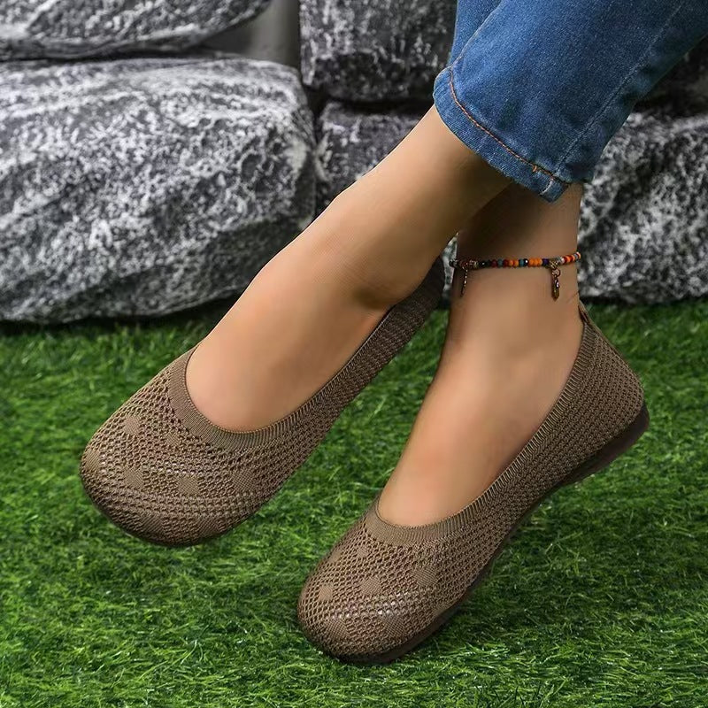 Dame Åndbare og fleksible Ballerinas i strikmateriale Stilla