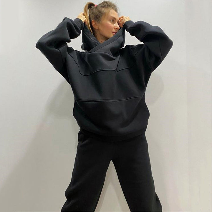 Dame afslappet sweatpants sæt med oversized hættetrøje Stilla
