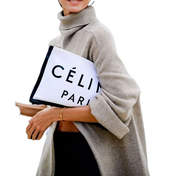 Dame elegant oversized cashmere frakke med rullekrave og asymmetrisk snit Stilla