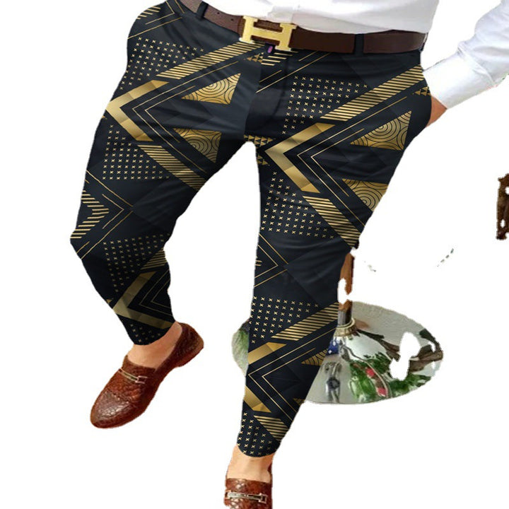 Herrer stilfulde geometriske print Slim Fit bukser Stilla