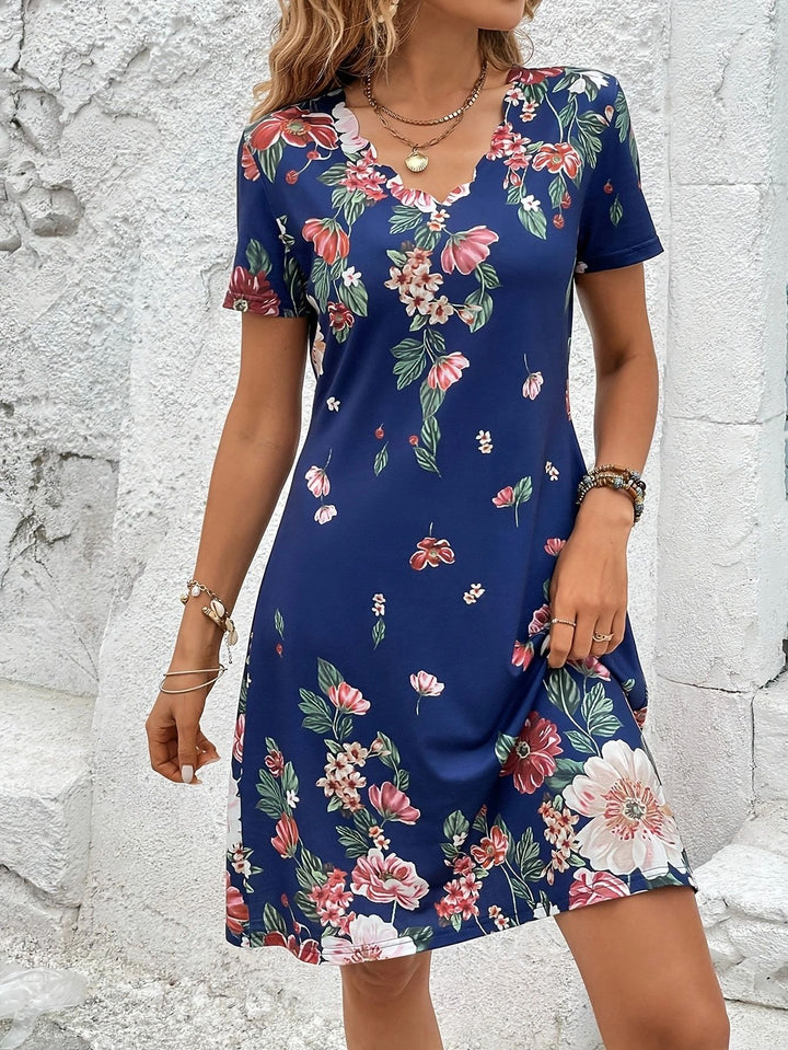 Dame Elegant sommerkjole med floralt design og afslappet snit Stilla