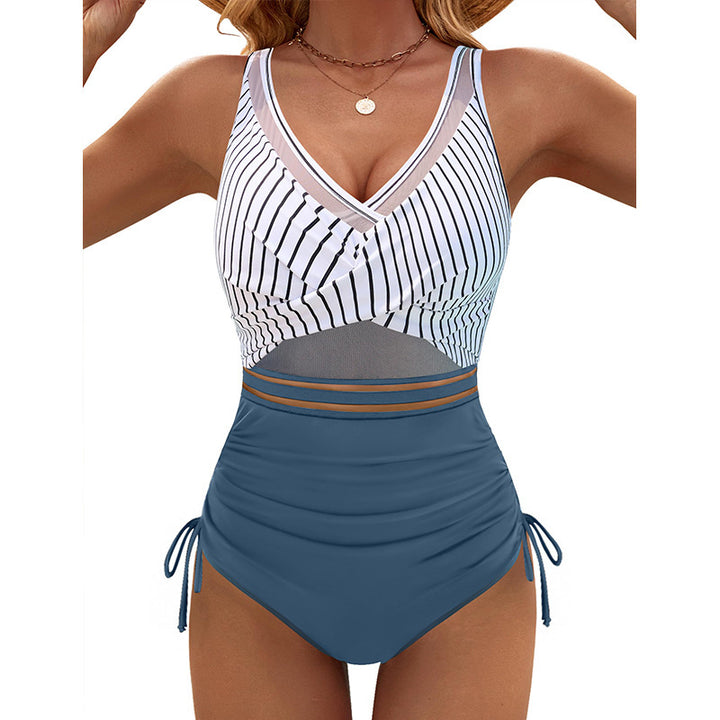 Dame Sporty One-Piece med Mesh-detaljer og moderne rynkning Stilla
