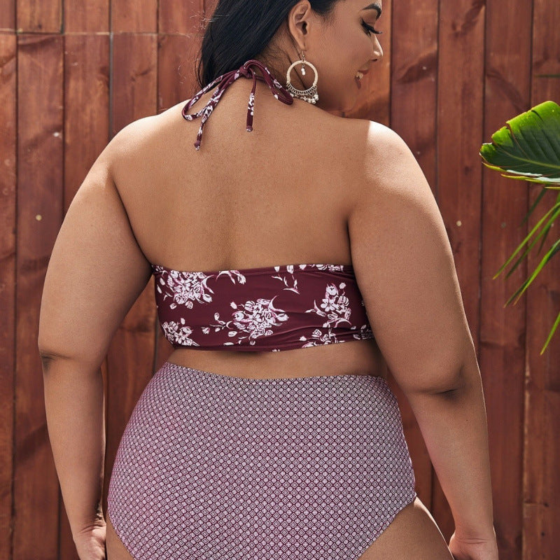 Dame Højskåret Bikini med moderigtigt Cropped-Top Skovae