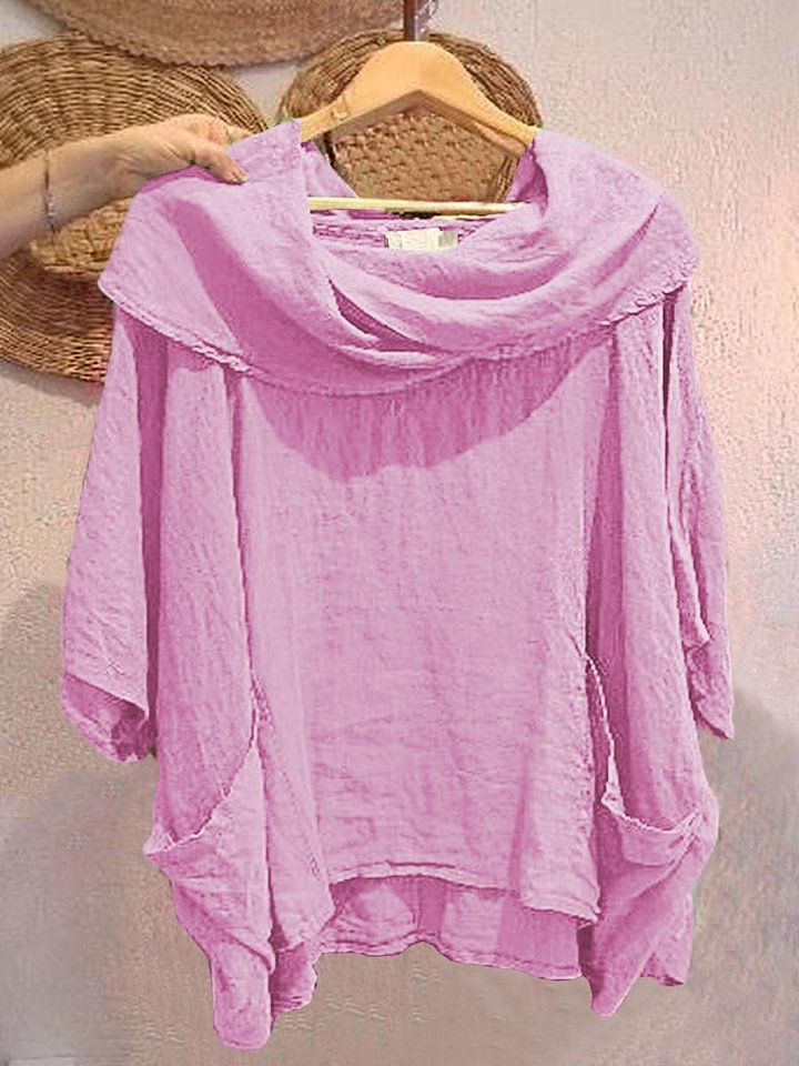 Damer Oversize Bluse med generøs krave Stilla