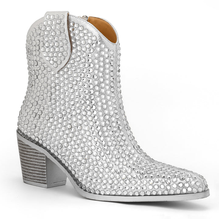 Femme Strass-besatte Western-inspirerede Støvler Stilla