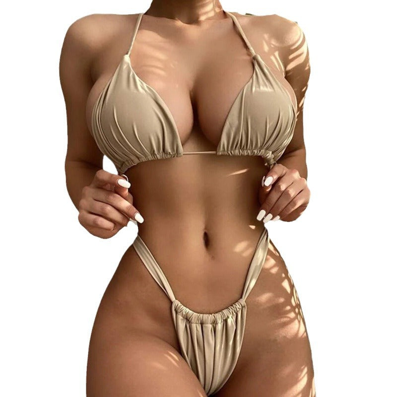 Dame Triangel-Bikini-Sæt med justerbare stropper og elegante flæsedetaljer Stilla