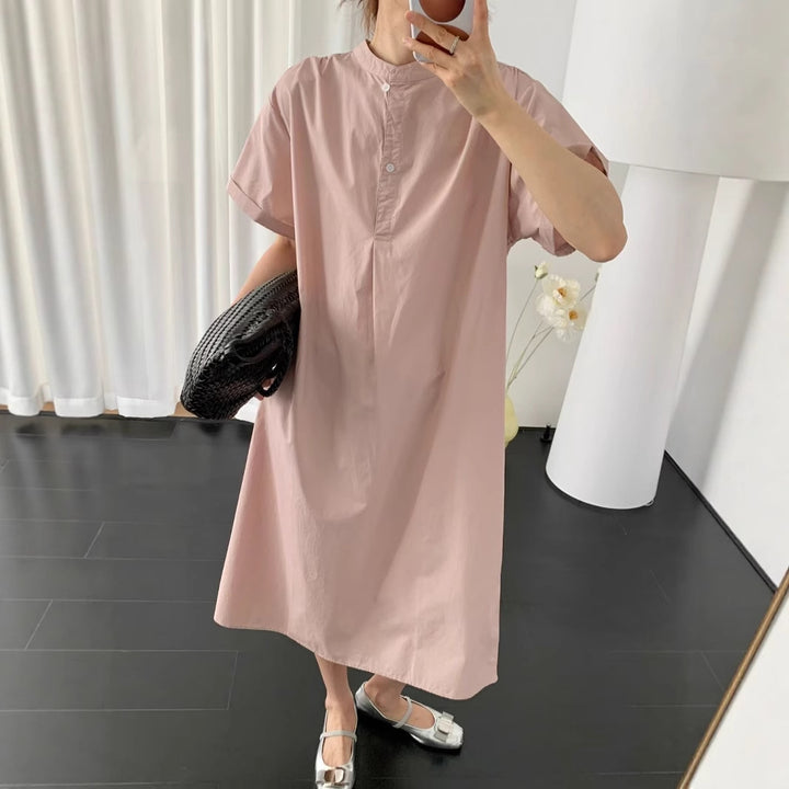 Dame Oversized Knap-Down Skjortekjole Stilla