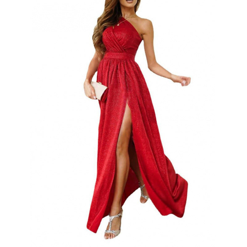 Dame Elegant Højslids Halter Maxi Kjole Stilla
